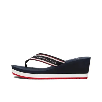 Tommy Hilfiger Wedge EVA Abrasion Resistant Flip Flops Women's Blue