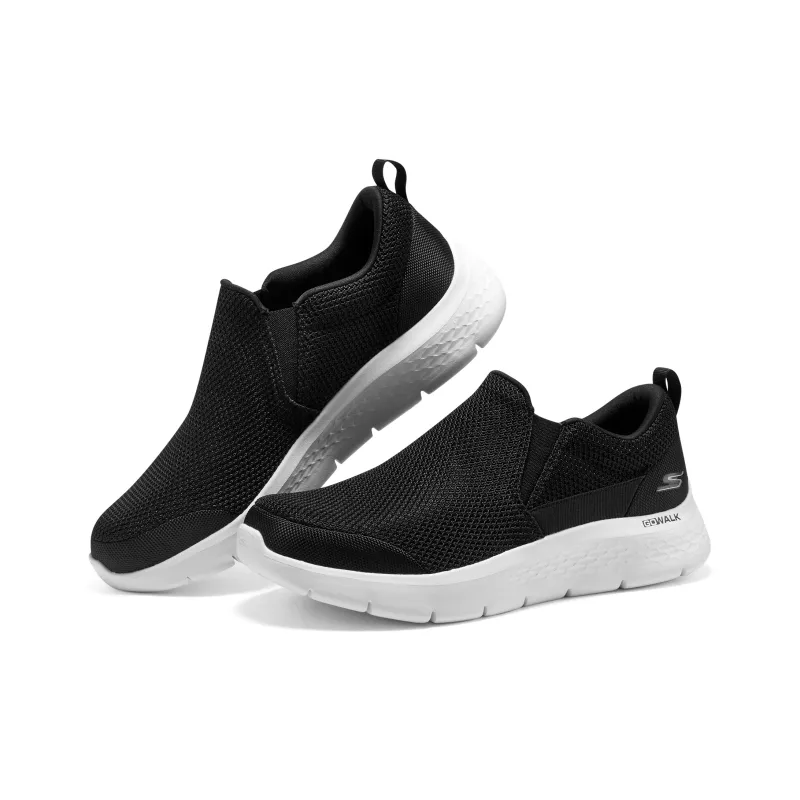 Skechers Go Walk Fle Cushioned Slip-Resistant Low-Top Casual Shoes Men's Black White-7