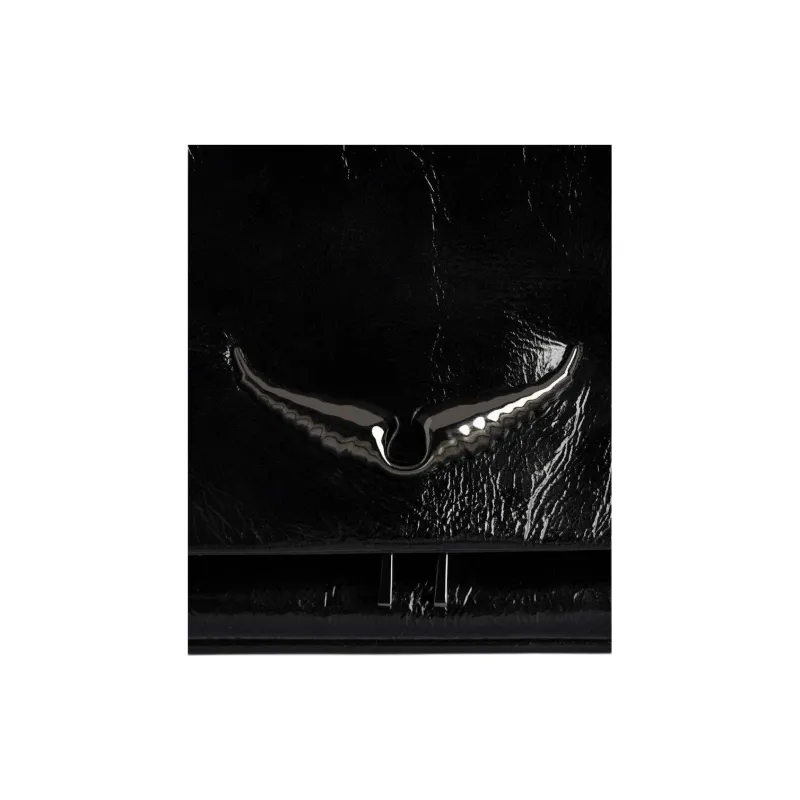 Zadig & Voltaire Patent Leather Crossbody Bag, Shoulder Bag Women's Black-4