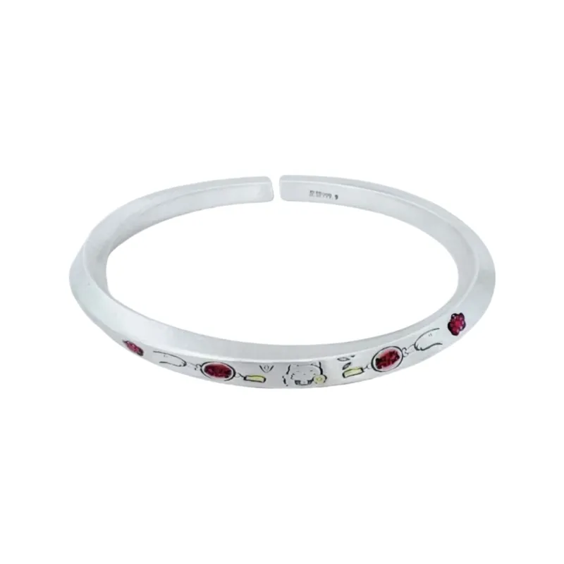 BKBU 999 Fine Silver Bangles Women's-0