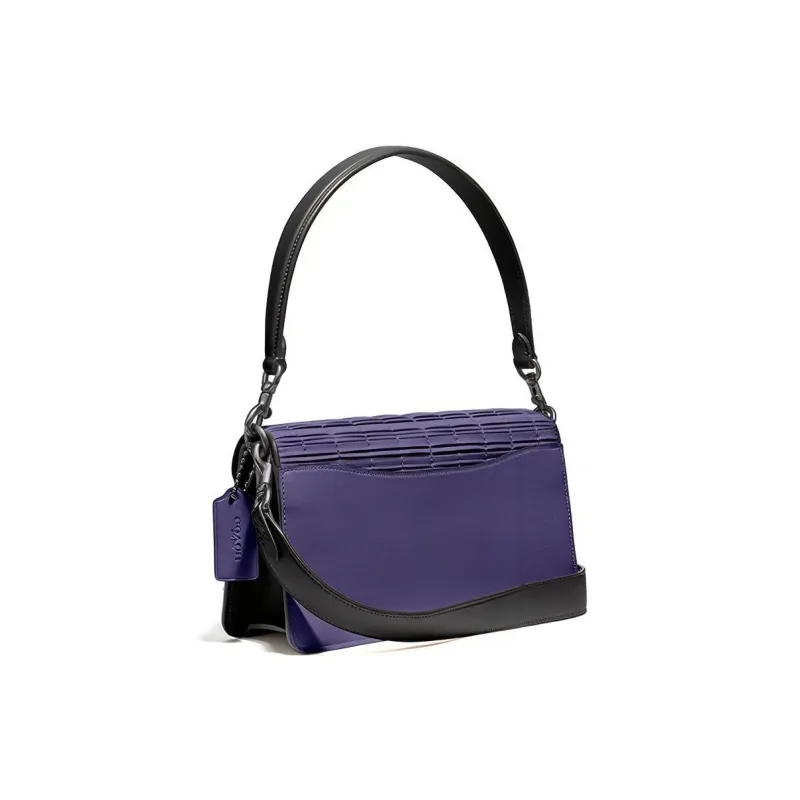 COACH Tabby Leather Patchwork Calfskin Shoulder Bag Crossbody Bag Women's Navy-1