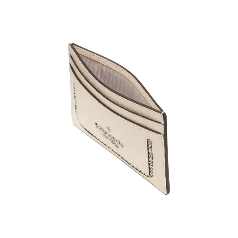 Kate Spade Cross Grain Leather Card Holder Women's Meringue-2