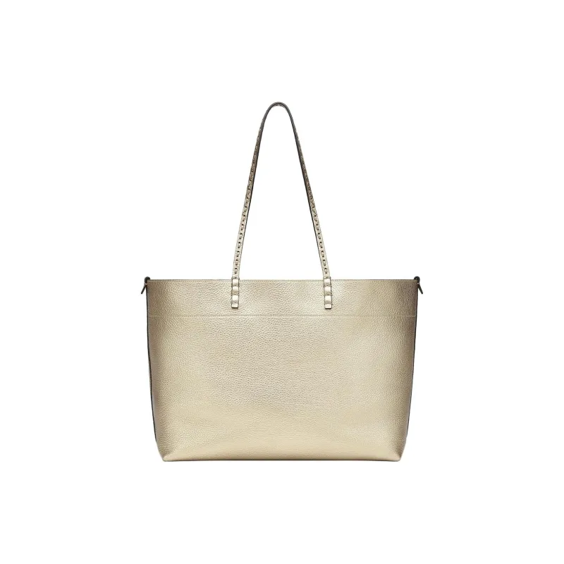 FENDI Calfskin Tote Bag Shopping Bag Handbag Medium Size Women's Champagne-2