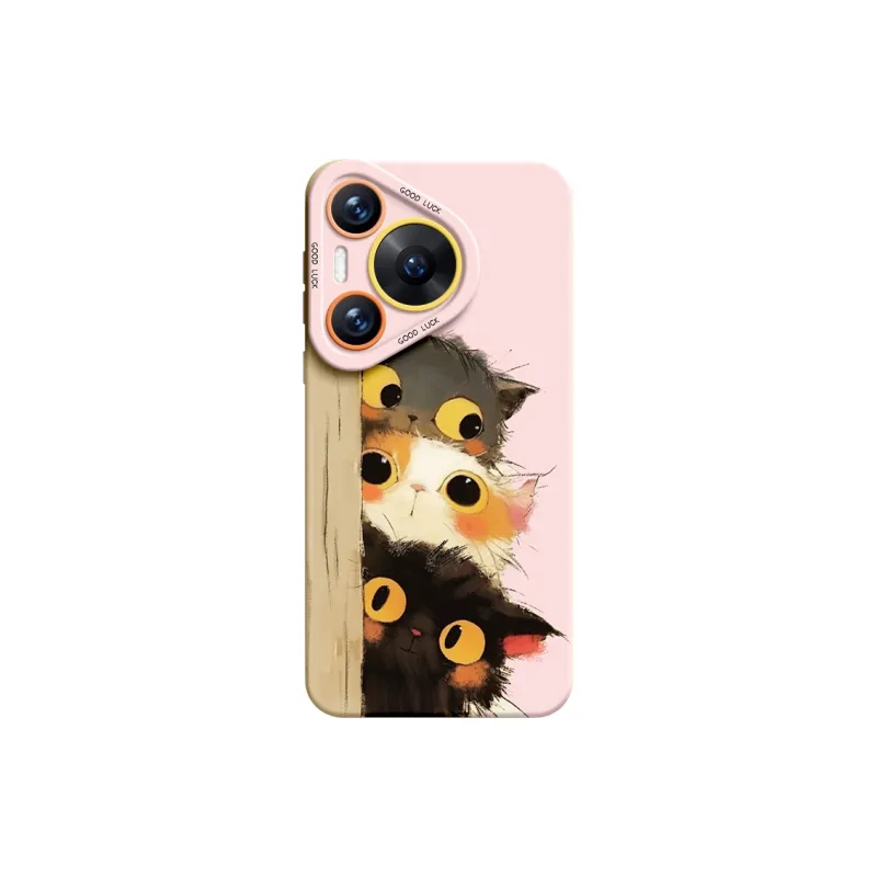 SUPER MOUSE Silicone Material Three Cats Phone Cases Compatible With Huawei Pura70/60/50/40/30/pro/pro+/Ultra-3