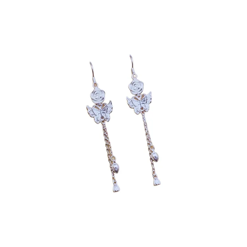 Stone Edge Poly Foot Silver 990 Sterling Silver Drop Earrings Women's-0
