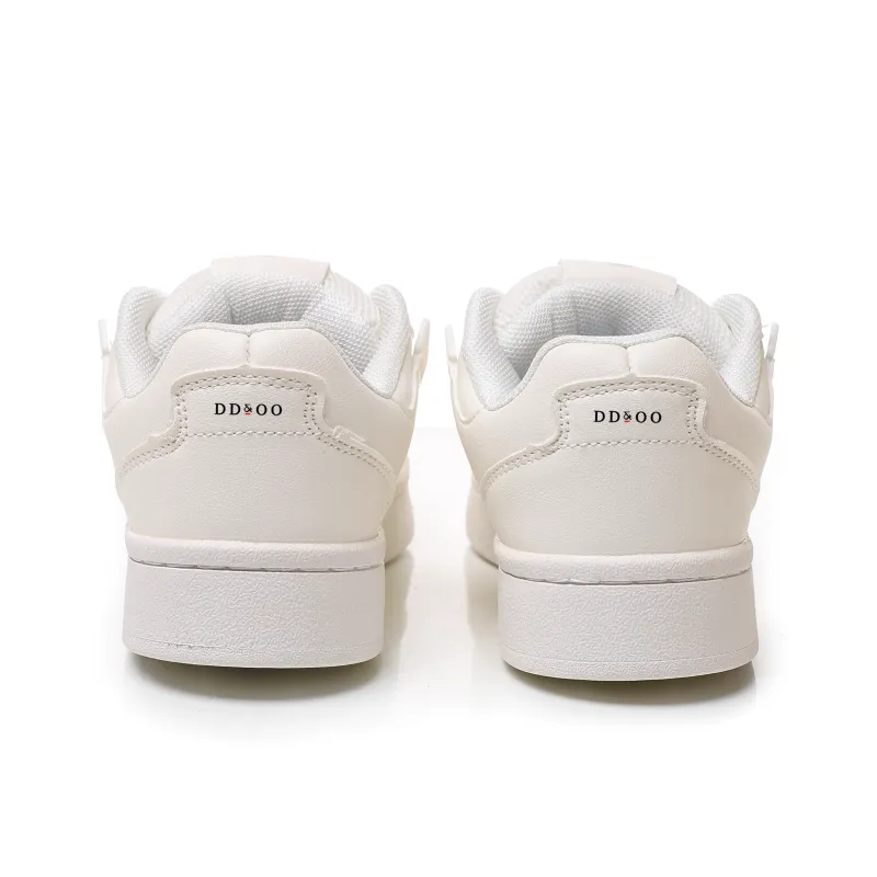 DD&OO Warm Wear-Resistant Lightweight Breathable Low-Top Skateboard Shoes Unisex White-4