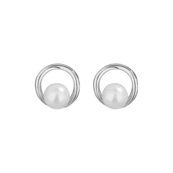 ZHOUBAIFU Freshwater Pearl Stud Earrings Unisex