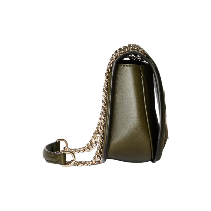 GUCCI Blondie Suede Portable Crossbody Bag, Shoulder Bag Trumpets Women's Dark Green-2