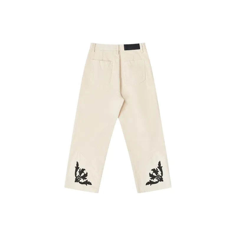 EMPTY REFERENCE Casual Pants Unisex Beige-1