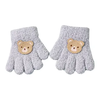 Under Pellet Mink Fur Knit Gloves Kids'