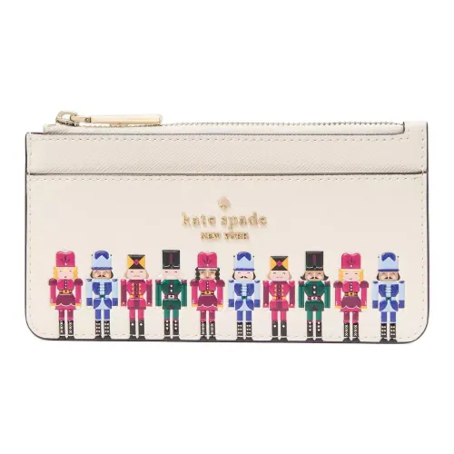Kate Spade PVC Card Holder Large Size Women's Protein Cream