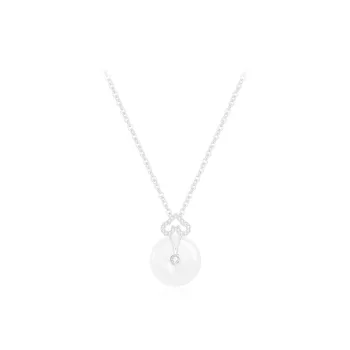 PRETTY DIARY Zircon Necklaces Women's Silver/Yellow