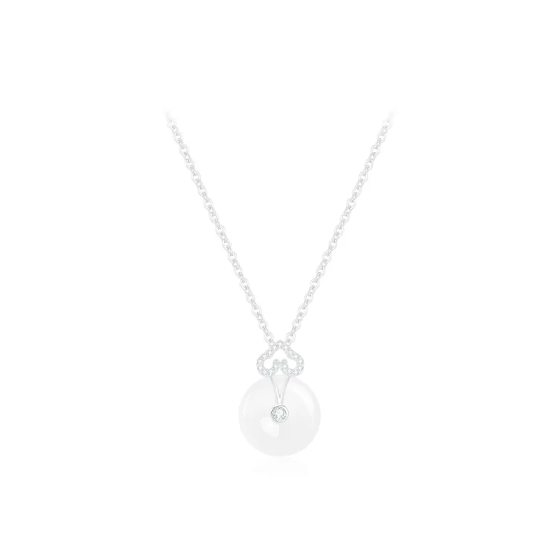 PRETTY DIARY Zircon Necklaces Women's Silver/Yellow-0