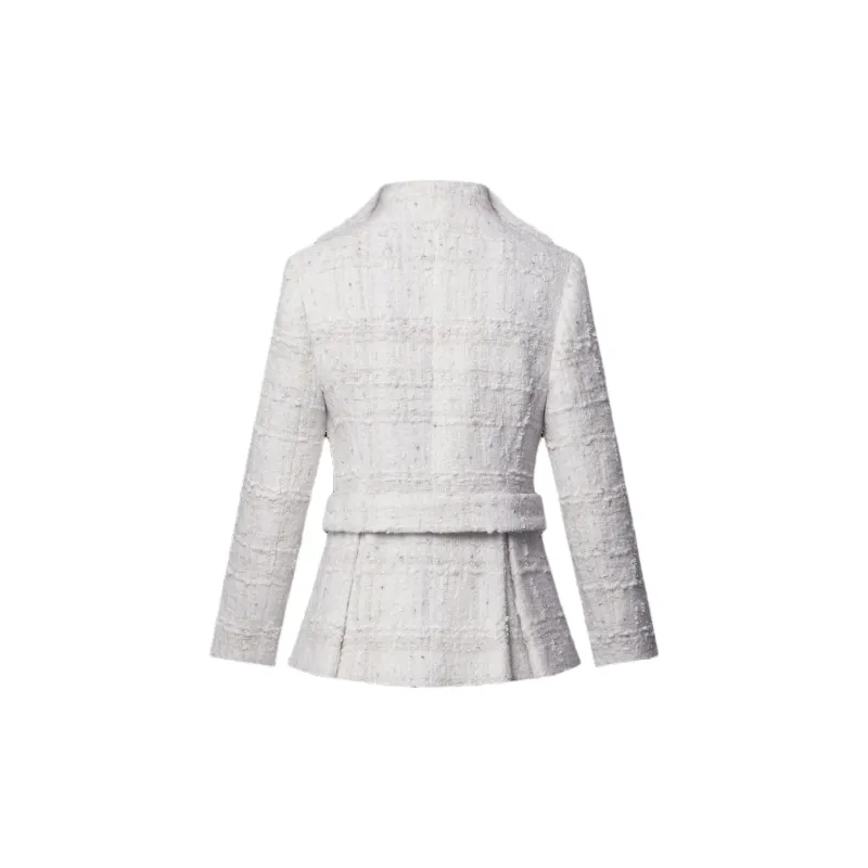 LOUIS VUITTON Graphic Collar Belted Tweed Jacket-1