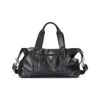 DOSRFINI Cow Leather Travel Bag Regular Men's Black