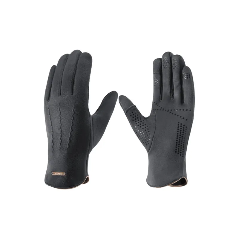 BSELEON Suede Knit Gloves Unisex-1