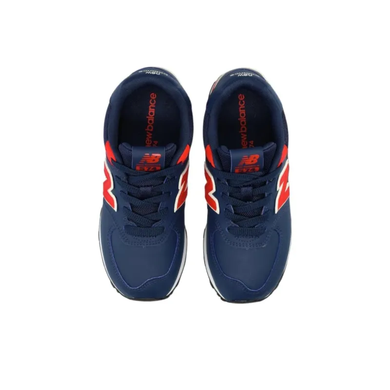 New Balance NB 574 Anti Slip Wear Resistant Low Top Kids Lifestyle Shoes Blue Red Teenagers-3
