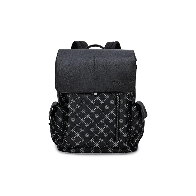SWISS MILITARY PU Backpacks Backpack Laptop Bags Regular Unisex Black-0