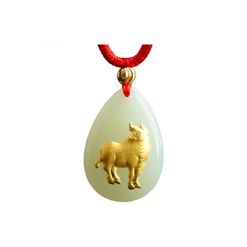 Harf Hetian Jade Necklaces White Jade/Pale Greenish White Jade Unisex-18