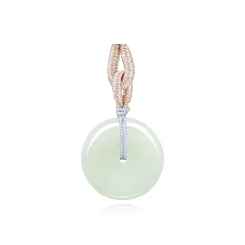 Lao Feng Xiang Hetian Jade Necklaces Green Jade Unisex