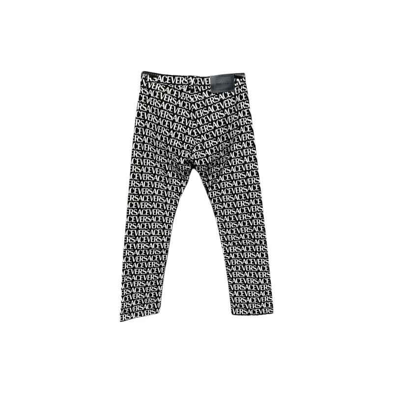 VERSACE FW24 Casual Pants Men's Black White-1
