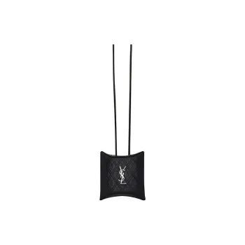 SAINT LAURENT CASSANDRE Calfskin AIRPODS Protective Cover Crossbody Bag, Shoulder Bag Unisex Black