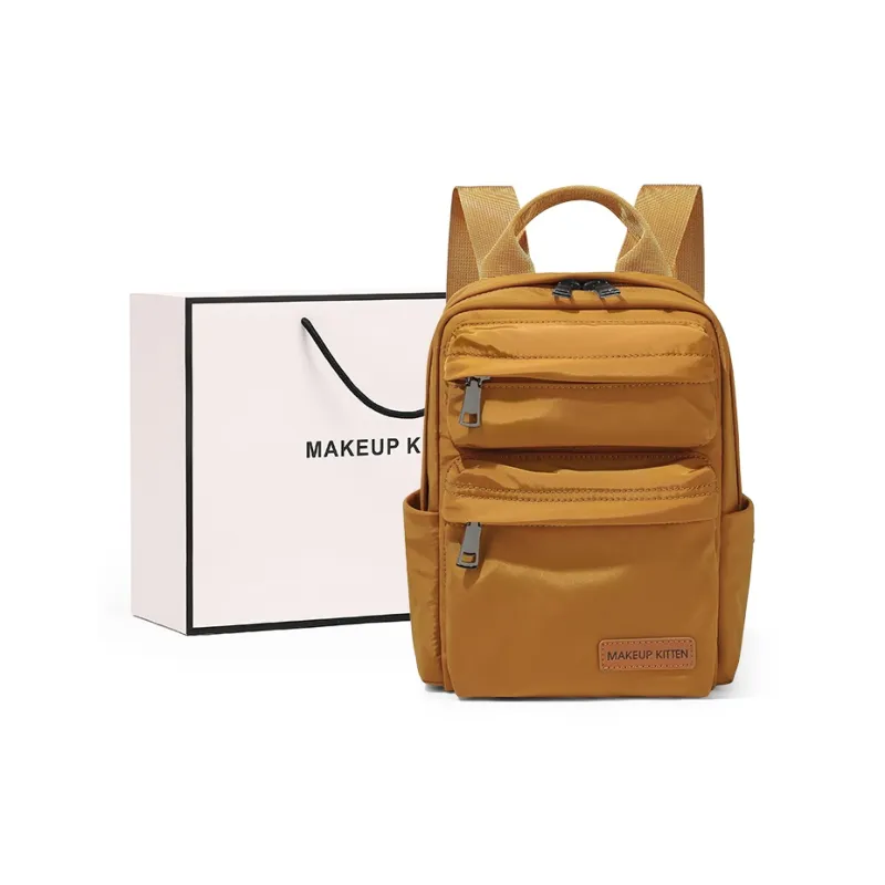 MAKEUP KITTEN Nylon Fabric Synthetic Leather Student Backpack Regular Unisex Multicolor-10
