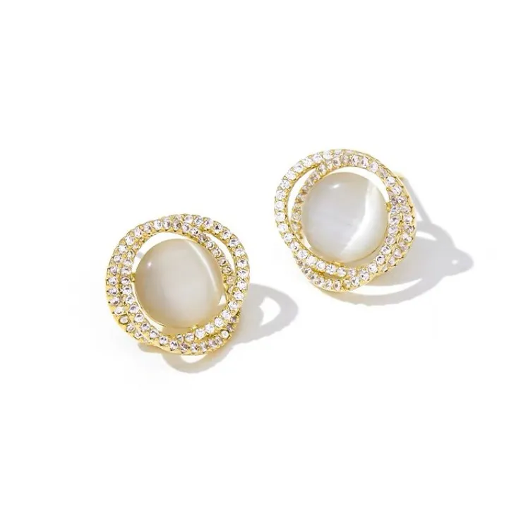 Danqin S925 Silver Stud Earrings Women's-0