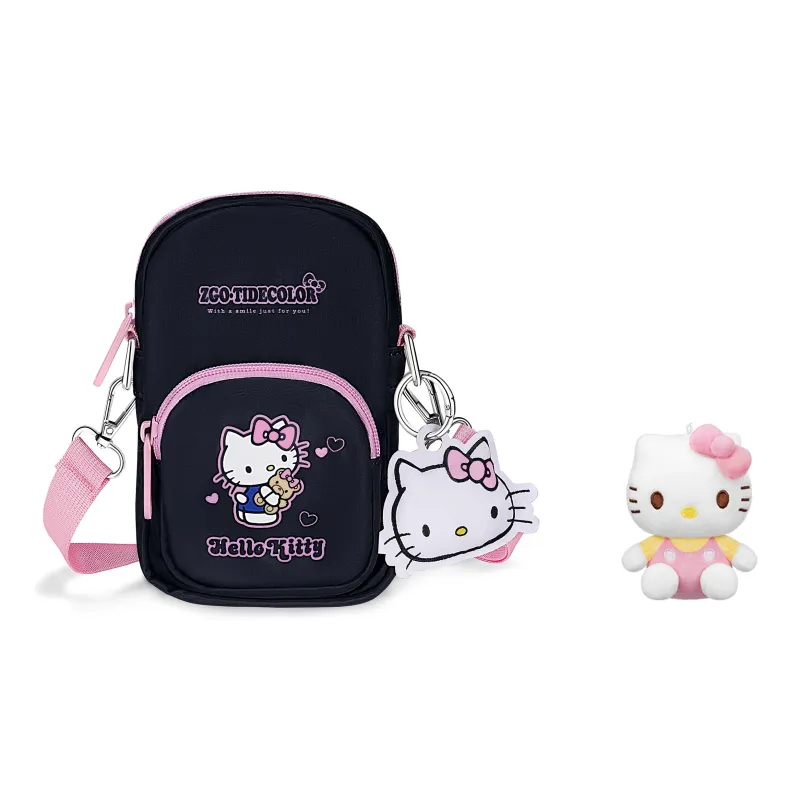 Hello Kitty Sanrio Series Polyester Cell Phone Pouch Crossbody Bags Women's White-18