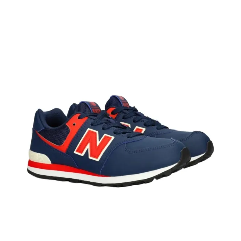 New Balance NB 574 Anti Slip Wear Resistant Low Top Kids Lifestyle Shoes Blue Red Teenagers-2