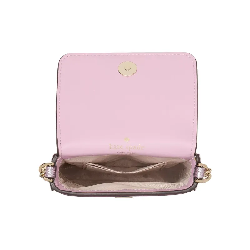 Kate Spade Patent Leather Cell Phone Pouch Shoulder Bag Crossbody Bag Women's Quartz Pink-3