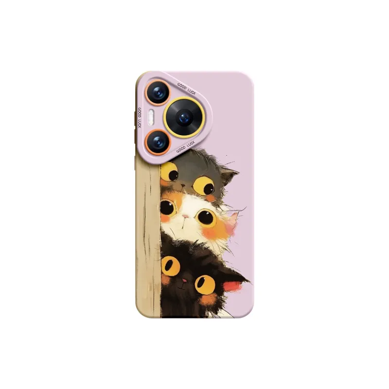 SUPER MOUSE Silicone Material Three Cats Phone Cases Compatible With Huawei Pura70/60/50/40/30/pro/pro+/Ultra-12