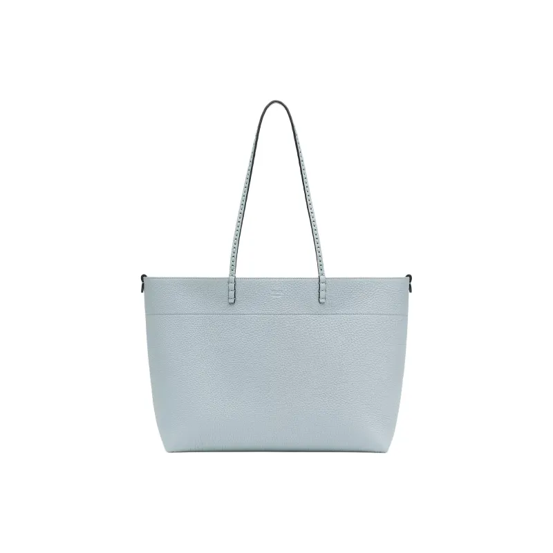 FENDI Calfskin Tote Bag Shopping Bag Shoulder Bag Handbag Medium Size Women's Light Blue-0