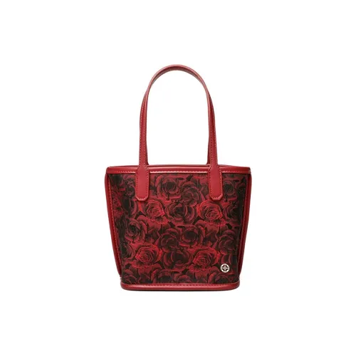PAYOT Fabric Bonded Microfiber Synthetic Leather Wedding Bag Shoulder Handbag Medium Size Women's Dark Red