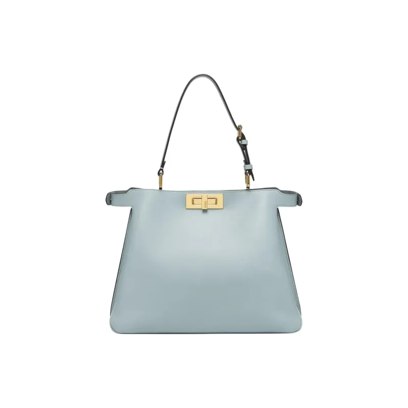 FENDI Peekaboo Calfskin One Shoulder Handbag Medium Size Women's Light Blue-3