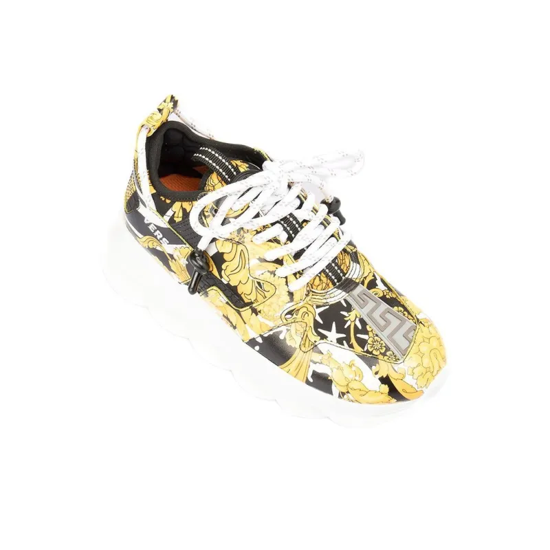 VERSACE Chain Reaction Low Top Casual Shoes 3.5cm Women's Yellow-2