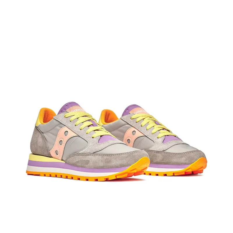 Saucony Jazz Triple Anti Slip Wear Resistant Low Top Casual Shoes Women's Gray Purple-2