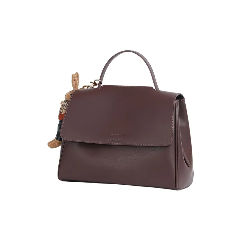 C°BANNER Split Cow Leather With Synthetic Leather One Shoulder Crossbody Portable Mom Bag Regular Women's Coffee-2
