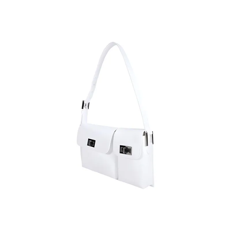 By Far Billy Patent Leather Cow Leather Shoulder Bag Handbag Shoulder Bag Crossbody Bag Women's White-1