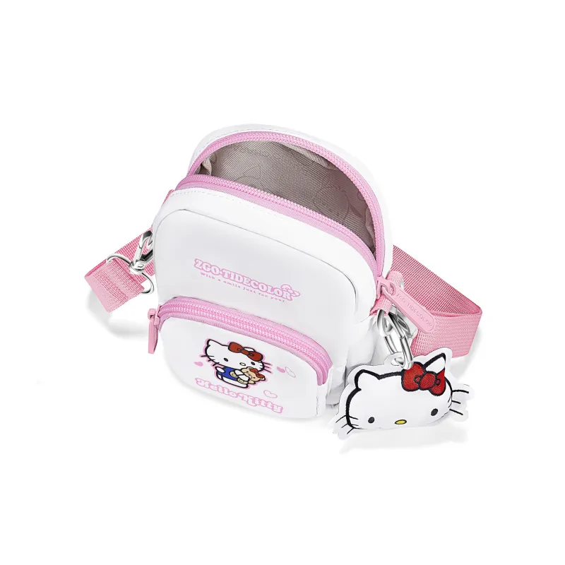 Hello Kitty Sanrio Series Polyester Cell Phone Pouch Crossbody Bags Women's White-3
