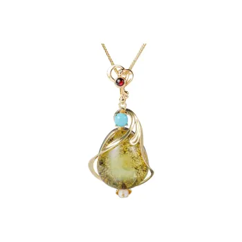 S&A S925 Silver With Amber Necklaces Women's