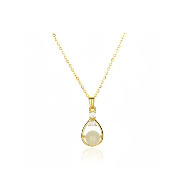 YUFANGCHUN Hetian Jade Necklaces Pale Greenish White Jade Women's