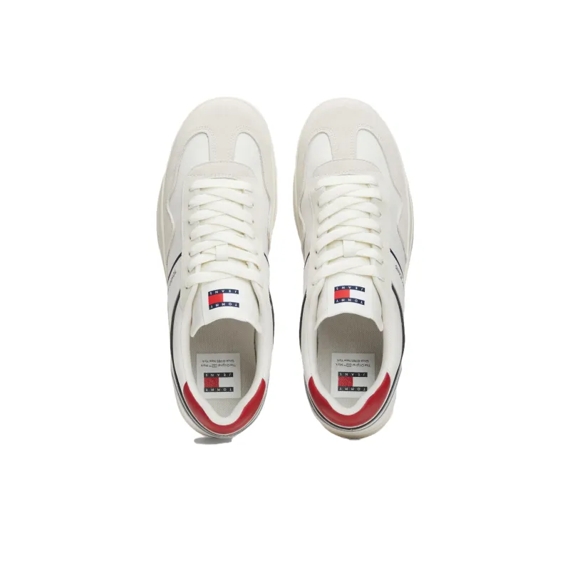 Tommy Hilfiger Cupsole Low Top Skateboard Shoes Men's White Red-3