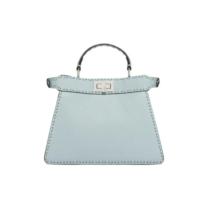 FENDI Peekaboo ISeeU Calfskin Shoulder Bag, Crossbody Bag, Handbag Trumpets Women's Light Blue-2