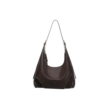 Tanita West Cow Leather Tote Shoulder Bag Crossbody Bag Large Size Women's Chocolate Brown