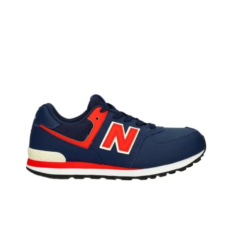 New Balance NB 574 Anti Slip Wear Resistant Low Top Kids Lifestyle Shoes Blue Red Teenagers-1