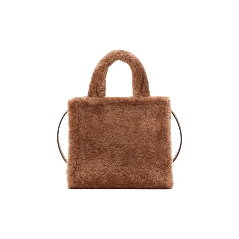 Kate Spade Faux Fur Tote Bag, Shopping Bag, Shoulder Bag, Crossbody Bag, Handbag Trumpets Women's Light Yellow Umber-2