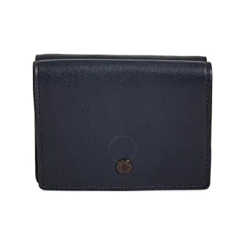 COACH Saddle Calfskin Wallet Mini Unisex Midnight