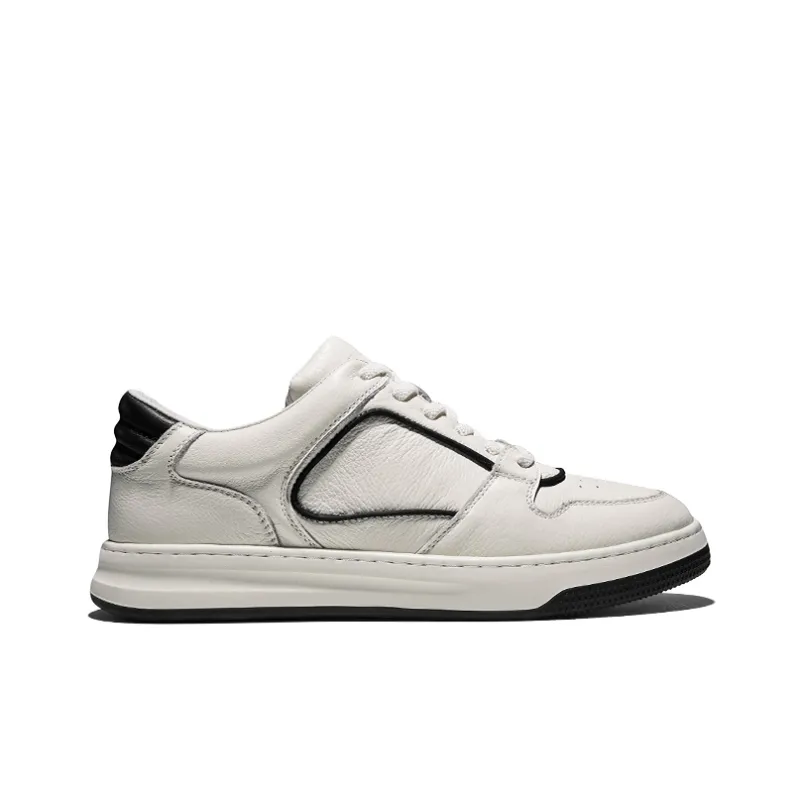 Hautton Jeans Low Top Skateboard Shoes Men's Black White-7