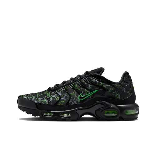 Nike Air Max Plus Anti Slip Wear Resistant Low Top Running Shoes Unisex Black Green